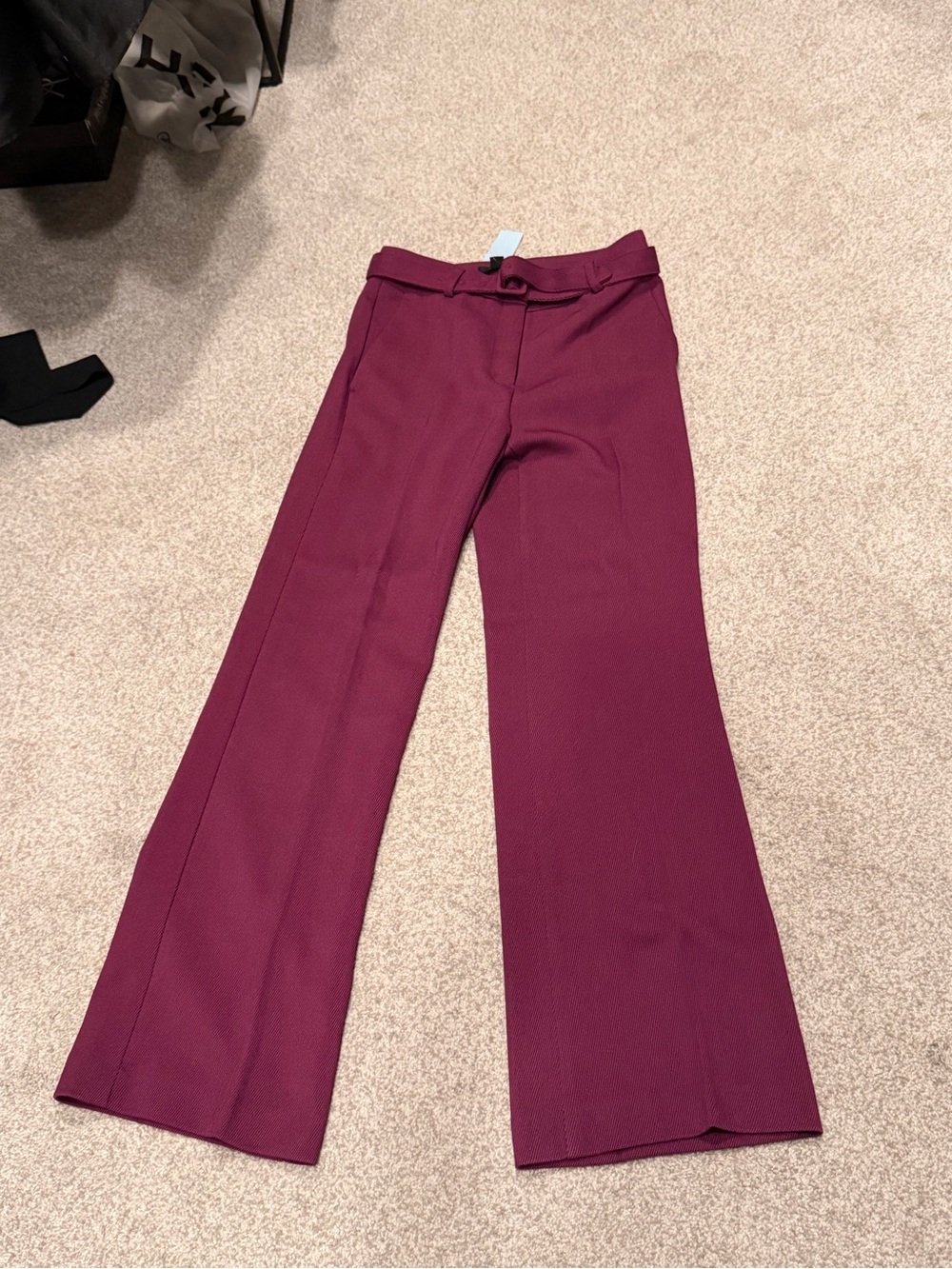Ann Taylor Flared Dress Pants in Burgundy